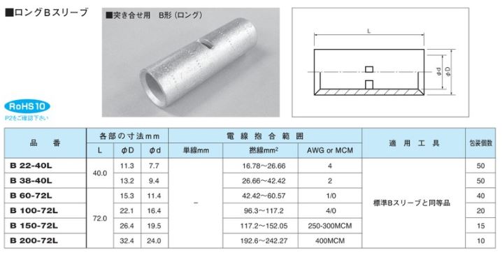 安心の定価販売 裸圧着スリーブ B60 45個 ニチフ 圧着端子